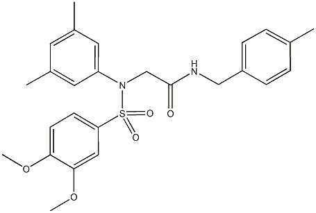 2-{[(3,4-dimethoxyphenyl)sulfonyl]-3,5-dimethylanilino}-N-(4-methylbenzyl)acetamide Struktur