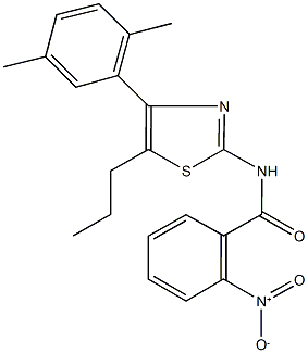 N-[4-(2,5-dimethylphenyl)-5-propyl-1,3-thiazol-2-yl]-2-nitrobenzamide Struktur