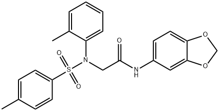 N-(1,3-benzodioxol-5-yl)-2-{2-methyl[(4-methylphenyl)sulfonyl]anilino}acetamide Struktur