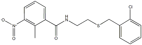 N-{2-[(2-chlorobenzyl)sulfanyl]ethyl}-3-nitro-2-methylbenzamide Struktur