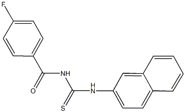 N-(4-fluorobenzoyl)-N'-(2-naphthyl)thiourea Struktur