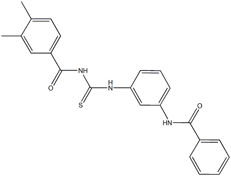 N-[3-({[(3,4-dimethylbenzoyl)amino]carbothioyl}amino)phenyl]benzamide Struktur