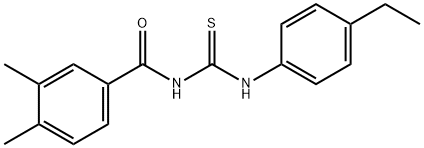 N-(3,4-dimethylbenzoyl)-N'-(4-ethylphenyl)thiourea Struktur