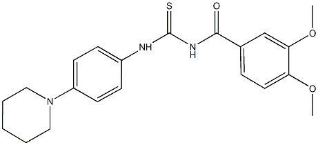 N-(3,4-dimethoxybenzoyl)-N'-[4-(1-piperidinyl)phenyl]thiourea Struktur