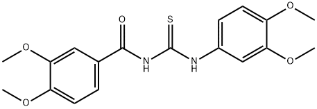 N-(3,4-dimethoxybenzoyl)-N'-(3,4-dimethoxyphenyl)thiourea Struktur