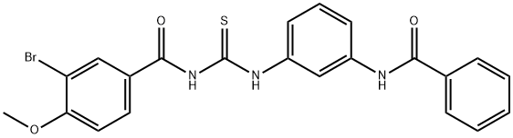 N-[3-({[(3-bromo-4-methoxybenzoyl)amino]carbothioyl}amino)phenyl]benzamide Struktur