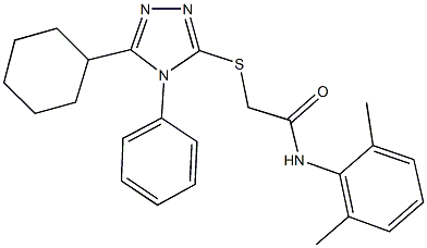 2-[(5-cyclohexyl-4-phenyl-4H-1,2,4-triazol-3-yl)sulfanyl]-N-(2,6-dimethylphenyl)acetamide Struktur