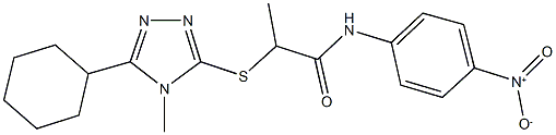 2-[(5-cyclohexyl-4-methyl-4H-1,2,4-triazol-3-yl)sulfanyl]-N-{4-nitrophenyl}propanamide Struktur