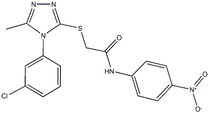 2-{[4-(3-chlorophenyl)-5-methyl-4H-1,2,4-triazol-3-yl]sulfanyl}-N-{4-nitrophenyl}acetamide Struktur