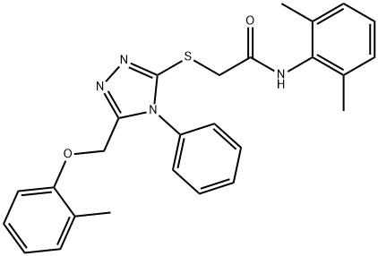 N-(2,6-dimethylphenyl)-2-({5-[(2-methylphenoxy)methyl]-4-phenyl-4H-1,2,4-triazol-3-yl}sulfanyl)acetamide Struktur