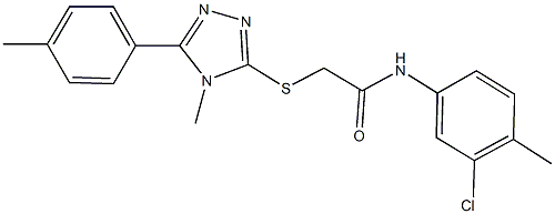 N-(3-chloro-4-methylphenyl)-2-{[4-methyl-5-(4-methylphenyl)-4H-1,2,4-triazol-3-yl]sulfanyl}acetamide Struktur