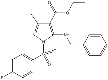 ethyl 5-(benzylamino)-1-[(4-fluorophenyl)sulfonyl]-3-methyl-1H-pyrazole-4-carboxylate Struktur