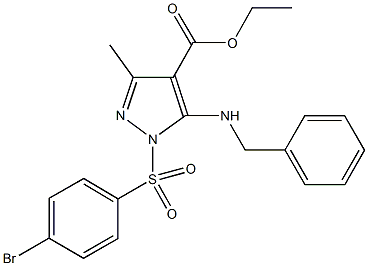 ethyl 5-(benzylamino)-1-[(4-bromophenyl)sulfonyl]-3-methyl-1H-pyrazole-4-carboxylate Struktur