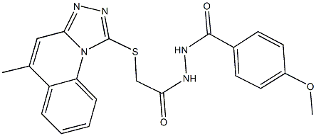 N'-{[4-(methyloxy)phenyl]carbonyl}-2-[(5-methyl[1,2,4]triazolo[4,3-a]quinolin-1-yl)sulfanyl]acetohydrazide Struktur