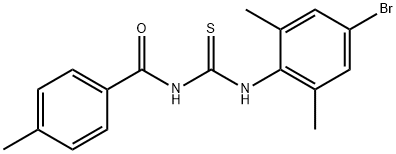 N-(4-bromo-2,6-dimethylphenyl)-N'-(4-methylbenzoyl)thiourea Struktur