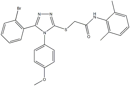 2-{[5-(2-bromophenyl)-4-(4-methoxyphenyl)-4H-1,2,4-triazol-3-yl]sulfanyl}-N-(2,6-dimethylphenyl)acetamide Struktur