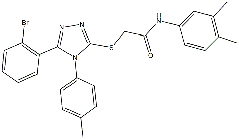 2-{[5-(2-bromophenyl)-4-(4-methylphenyl)-4H-1,2,4-triazol-3-yl]sulfanyl}-N-(3,4-dimethylphenyl)acetamide Struktur