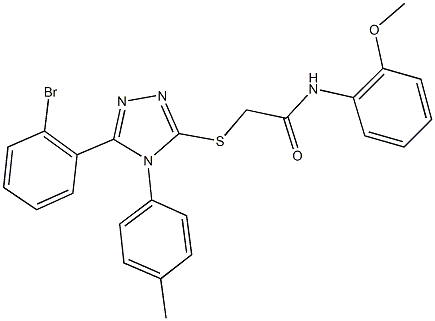 2-{[5-(2-bromophenyl)-4-(4-methylphenyl)-4H-1,2,4-triazol-3-yl]sulfanyl}-N-(2-methoxyphenyl)acetamide Struktur