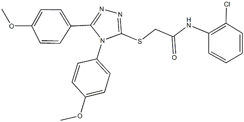 2-{[4,5-bis(4-methoxyphenyl)-4H-1,2,4-triazol-3-yl]sulfanyl}-N-(2-chlorophenyl)acetamide Struktur