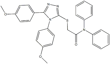 2-{[4,5-bis(4-methoxyphenyl)-4H-1,2,4-triazol-3-yl]sulfanyl}-N,N-diphenylacetamide Struktur