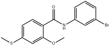 N-(3-bromophenyl)-2-methoxy-4-(methylsulfanyl)benzamide Struktur