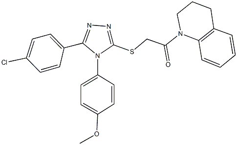 4-(3-(4-chlorophenyl)-5-{[2-(3,4-dihydro-1(2H)-quinolinyl)-2-oxoethyl]sulfanyl}-4H-1,2,4-triazol-4-yl)phenyl methyl ether Struktur