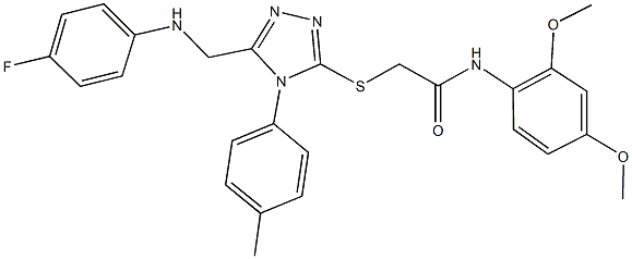 N-(2,4-dimethoxyphenyl)-2-{[5-[(4-fluoroanilino)methyl]-4-(4-methylphenyl)-4H-1,2,4-triazol-3-yl]sulfanyl}acetamide Struktur