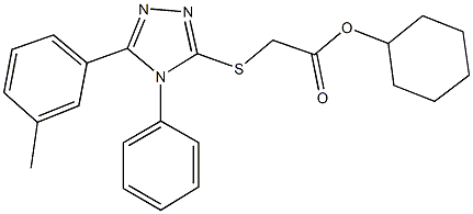 cyclohexyl {[5-(3-methylphenyl)-4-phenyl-4H-1,2,4-triazol-3-yl]sulfanyl}acetate Struktur