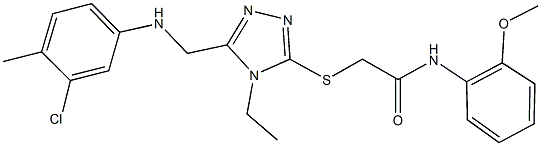 2-({5-[(3-chloro-4-methylanilino)methyl]-4-ethyl-4H-1,2,4-triazol-3-yl}sulfanyl)-N-(2-methoxyphenyl)acetamide Struktur