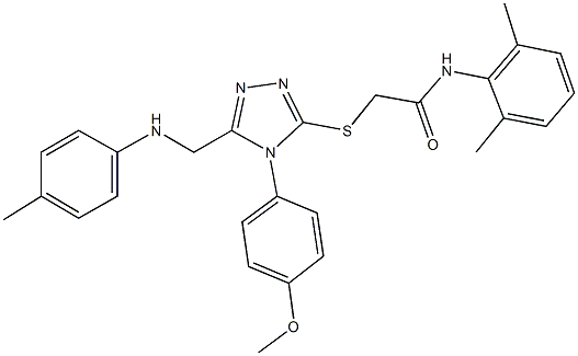 N-(2,6-dimethylphenyl)-2-{[4-(4-methoxyphenyl)-5-(4-toluidinomethyl)-4H-1,2,4-triazol-3-yl]sulfanyl}acetamide Struktur