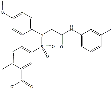 2-[({3-nitro-4-methylphenyl}sulfonyl)-4-methoxyanilino]-N-(3-methylphenyl)acetamide Struktur