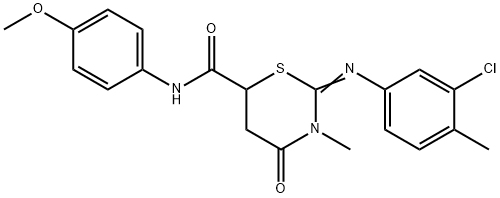 2-[(3-chloro-4-methylphenyl)imino]-N-(4-methoxyphenyl)-3-methyl-4-oxo-1,3-thiazinane-6-carboxamide Struktur