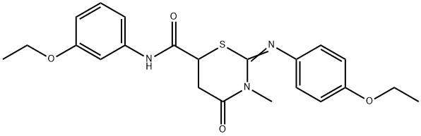 N-(3-ethoxyphenyl)-2-[(4-ethoxyphenyl)imino]-3-methyl-4-oxo-1,3-thiazinane-6-carboxamide Struktur