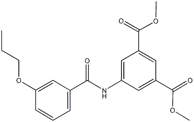 dimethyl 5-[(3-propoxybenzoyl)amino]isophthalate Struktur