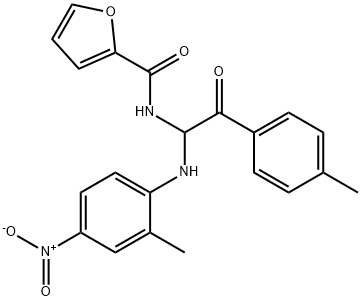 N-[1-{4-nitro-2-methylanilino}-2-(4-methylphenyl)-2-oxoethyl]-2-furamide Struktur