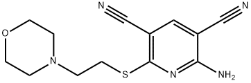 2-amino-6-{[2-(4-morpholinyl)ethyl]sulfanyl}-3,5-pyridinedicarbonitrile Struktur