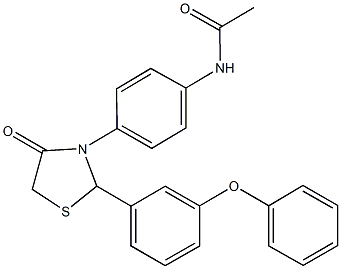 N-{4-[4-oxo-2-(3-phenoxyphenyl)-1,3-thiazolidin-3-yl]phenyl}acetamide Struktur