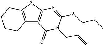 3-allyl-2-(propylsulfanyl)-5,6,7,8-tetrahydro[1]benzothieno[2,3-d]pyrimidin-4(3H)-one Struktur