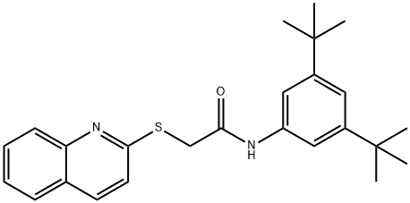 N-(3,5-ditert-butylphenyl)-2-(2-quinolinylsulfanyl)acetamide Struktur