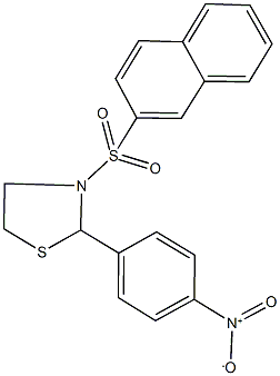 2-{4-nitrophenyl}-3-(2-naphthylsulfonyl)-1,3-thiazolidine Struktur