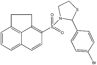 2-(4-bromophenyl)-3-(1,2-dihydroacenaphthylen-3-ylsulfonyl)-1,3-thiazolidine Struktur