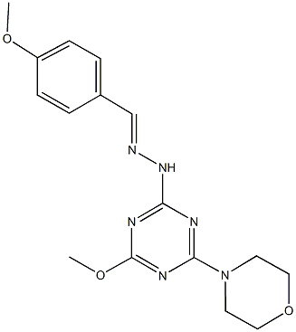 4-(methyloxy)benzaldehyde [4-(methyloxy)-6-morpholin-4-yl-1,3,5-triazin-2-yl]hydrazone Struktur