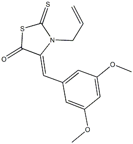 3-allyl-4-(3,5-dimethoxybenzylidene)-2-thioxo-1,3-thiazolidin-5-one Struktur