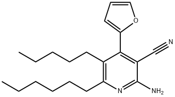 2-amino-4-(2-furyl)-6-hexyl-5-pentylnicotinonitrile Struktur