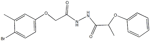 2-(4-bromo-3-methylphenoxy)-N'-(2-phenoxypropanoyl)acetohydrazide Struktur