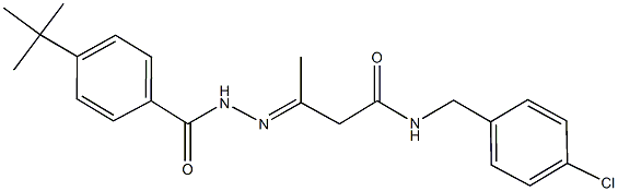 3-[(4-tert-butylbenzoyl)hydrazono]-N-(4-chlorobenzyl)butanamide Struktur