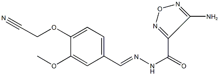 4-amino-N'-[4-(cyanomethoxy)-3-methoxybenzylidene]-1,2,5-oxadiazole-3-carbohydrazide Struktur