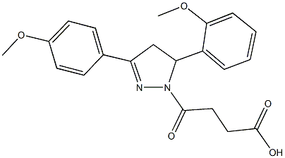 4-[5-(2-methoxyphenyl)-3-(4-methoxyphenyl)-4,5-dihydro-1H-pyrazol-1-yl]-4-oxobutanoic acid Struktur