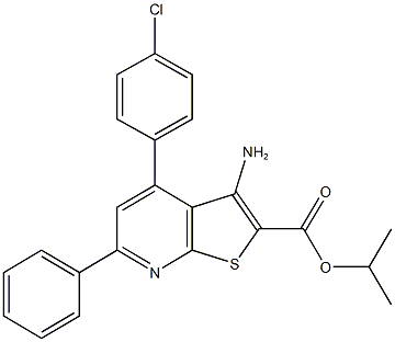 isopropyl 3-amino-4-(4-chlorophenyl)-6-phenylthieno[2,3-b]pyridine-2-carboxylate Struktur