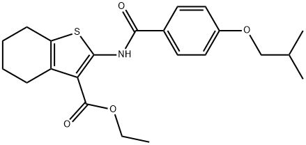 ethyl 2-[(4-isobutoxybenzoyl)amino]-4,5,6,7-tetrahydro-1-benzothiophene-3-carboxylate Struktur